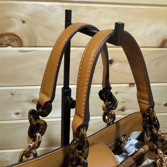 MICHAEL KORS Cynthia Medium Satchel Purse- Brown/Acorn - Picture 6 of 16